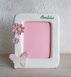 Porta foto con farfalla e fiori