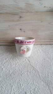 Vasetto doppio cuore rosa