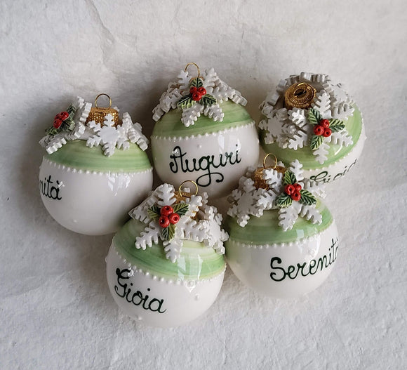 Pallina natalizia con  fiocco di neve