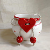 Vasetto con cuore a bottone