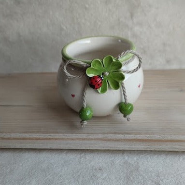 Vasetto con quadrifoglio