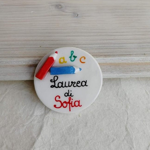 Targhetta tonda per laurea
