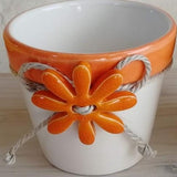 Vasetto con fiore a bottone